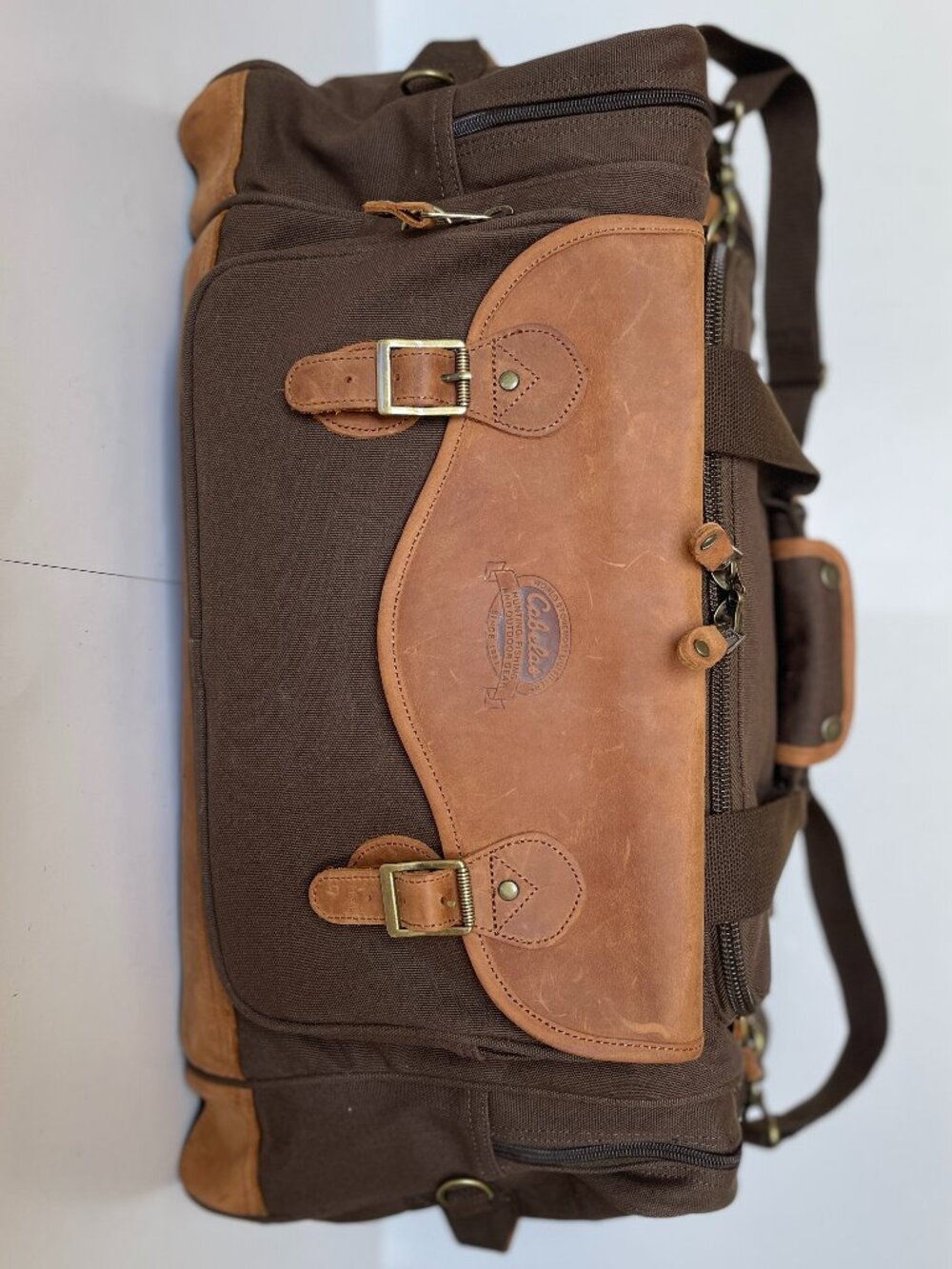 Cabela's Vintage Battenkill Canvas & Leather Large Duffel Bag Luggage Filson - Picture 2 of 13